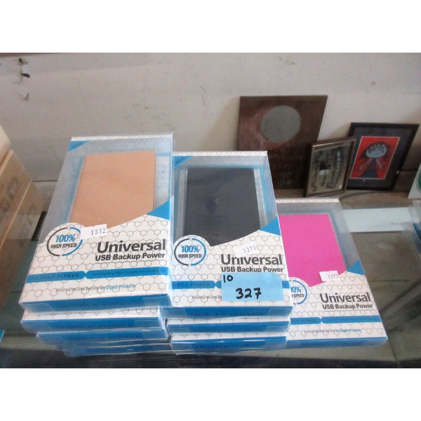 10 Universal USB Power Banks - Assorted Colours