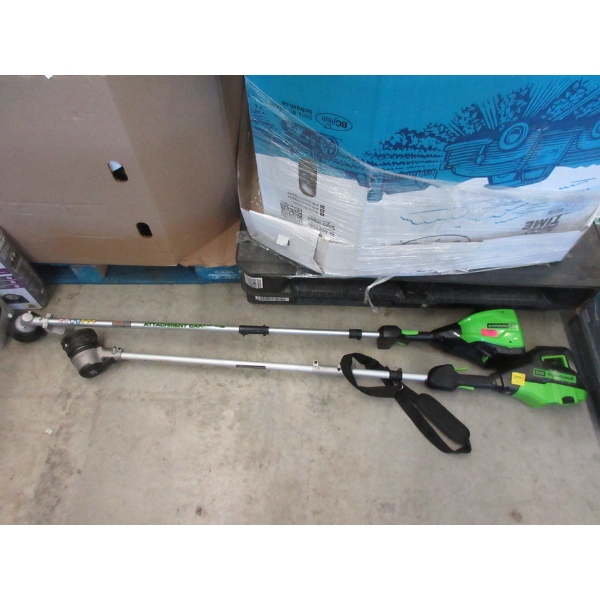2 Greenworks Pro Cordless Weed Trimmers