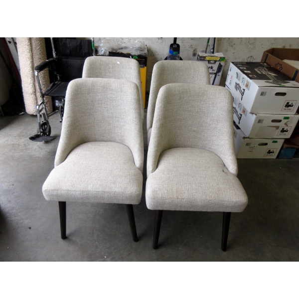 Set of 4 Fabric Upholstered Dining Chairs