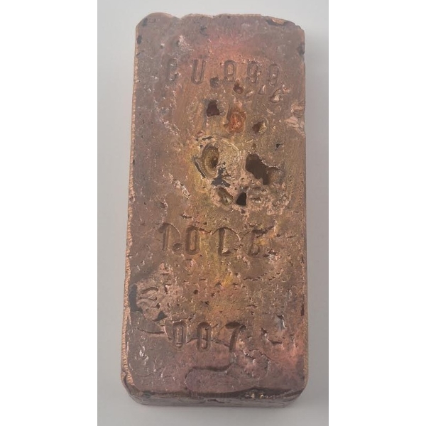 1 Pound .999 Fine Copper Bar
