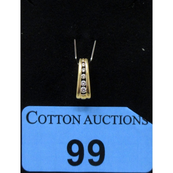 14KT Yellow Gold Estate Multi-Diamond Pendant