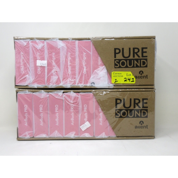 2 Boxes of 9 New Accent AirBuds Pro Earphones - Pink