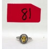 Image 1 : Citrine & Diamond Ring set in Sterling Silver 