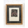 Image 1 : Original H. Aston Block Print of Lillies - Signed 