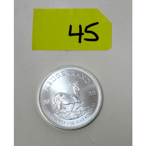 1 Oz .999 Silver 2022 Krugerrand Coin 