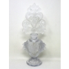 Image 1 : Vintage Crystal Perfume Bottle - Grapes & Leaf Design 