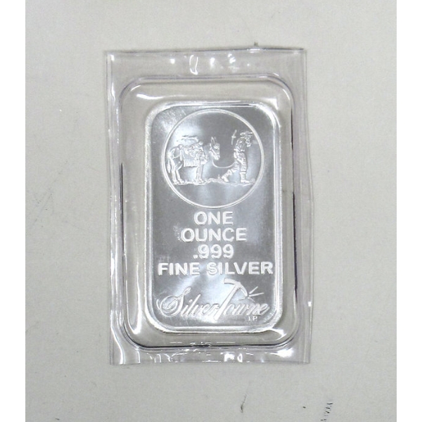 1 Oz .999 Silver Miner Mule SilverTowne Bar 