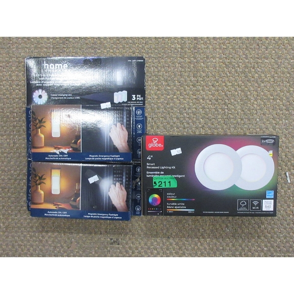 2 LED Night Lights & 1 Globe Smart Recessed Light Kit