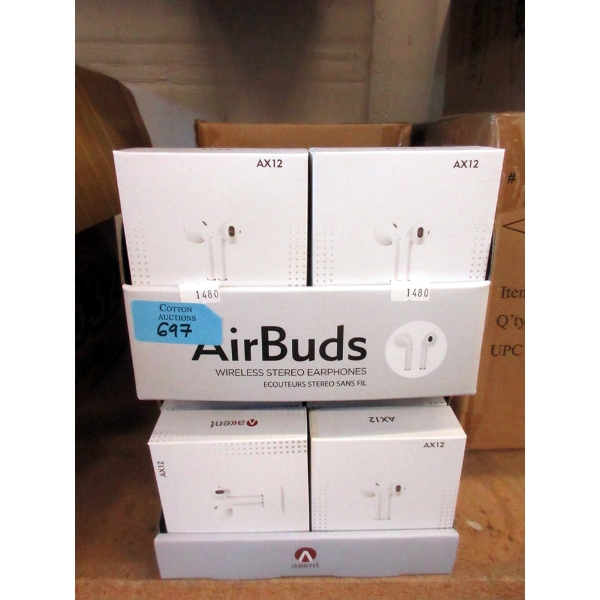 24 New AirBuds Wireless Earphones in Counter Display Box