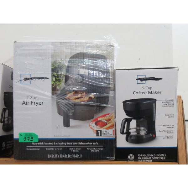 Mainstays 2.2 Qt Air Fryer & 5-cup Coffee Maker