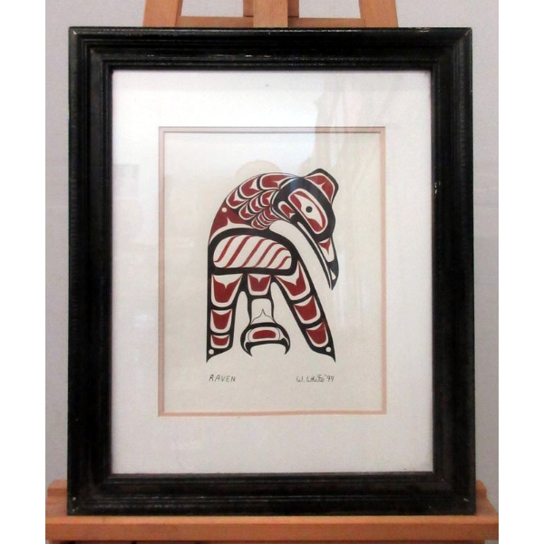 First Nations Art by W. White - "Raven" 
