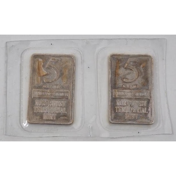 Uncut 2 x 5 Gram .999 Silver NWTM Bars