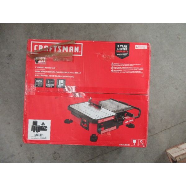 New Craftsman V20 Compact 7" Wet Tile Saw