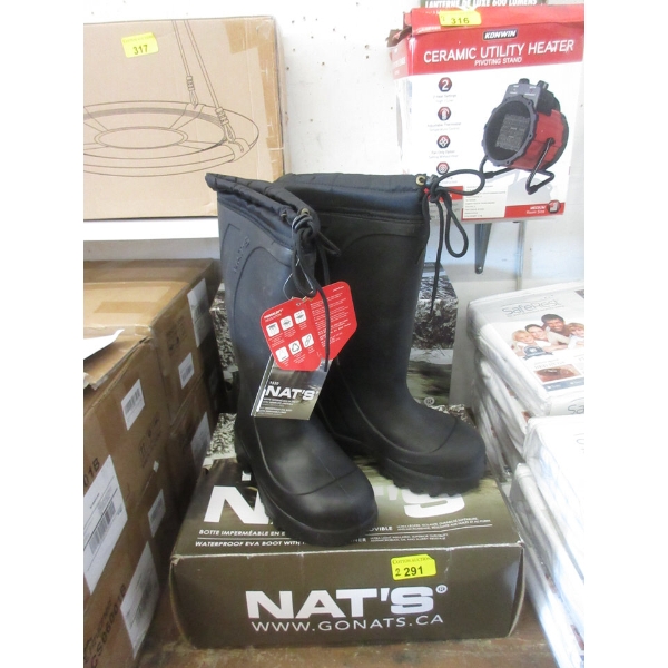 2 New Nat's Black Waterproof Boots in Boxes