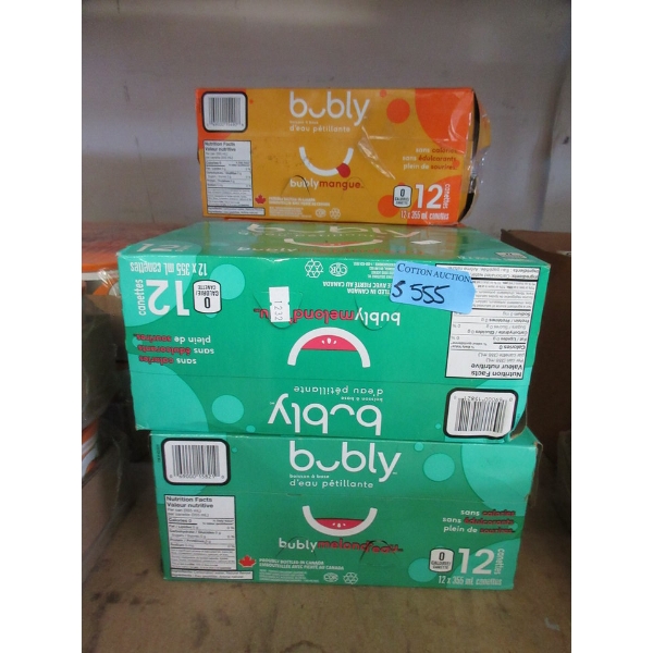 5 Cases of Assorted Bubly Sparkling Water
