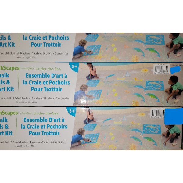 3 ChalkScapes Sidewalk Stencils & Chalk Art Kits