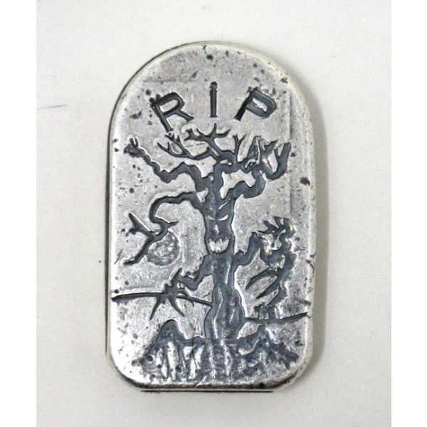 2 Oz 2022 R.I.P. Tombstone .999 Silver Bar 