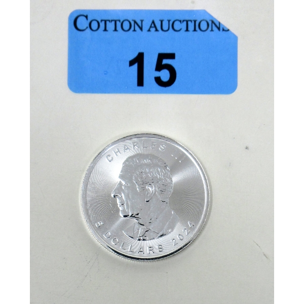 1 Oz .9999 Silver 2024 Canada Maple Leaf Coin 