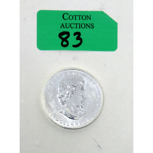 1 Oz .9999 Silver 2005 Canada Maple Leaf Coin 