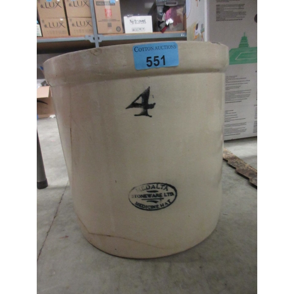 Vintage Medalta Potteries 4 Gallon Crock
