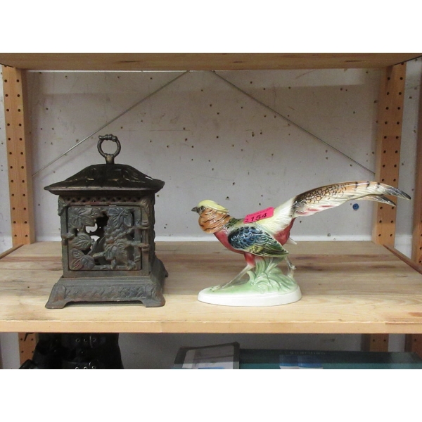 Metal Patio Lantern and China Bird
