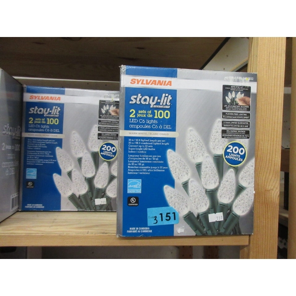 3 Sets of Sylvania Clear LED C6 Light Strings