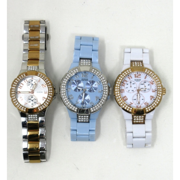 3 Ladies Guess Watches  - Preowned - Nice Condition
