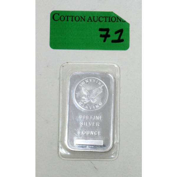 1 Oz .999 Silver Sunshine Minting Bar 