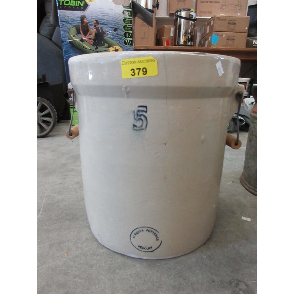 Vintage Medalta Pottery 5 Gallon Crock - No Lid