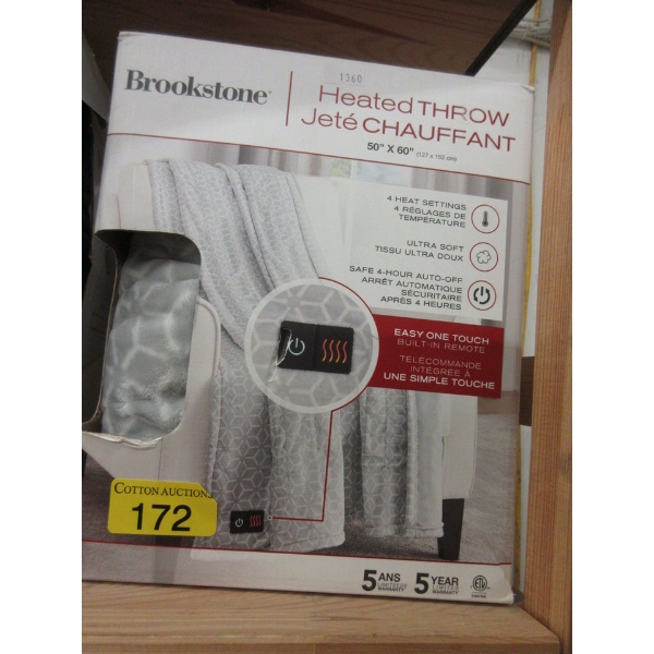 Brookstone Grey Geo Heated Throw - 50" x 60"