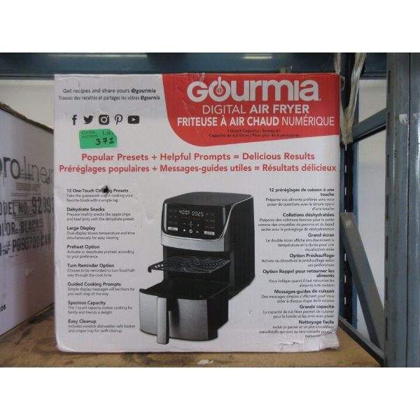 Gourmia Digital Air Fryer - 7 QT / 6.6 L