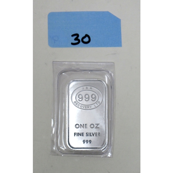 1 Oz .999 Silver JBR Bar  
