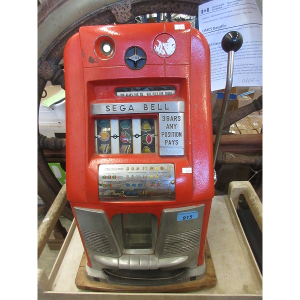 Vintage "Sega Bell" Cast Metal Slot Machine