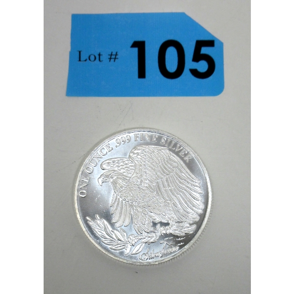 1 Oz .999 Silver Saint Gaudens Round 