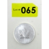 Image 1 : 1 Oz .9999 Silver 2012 Maple Leaf Coin 