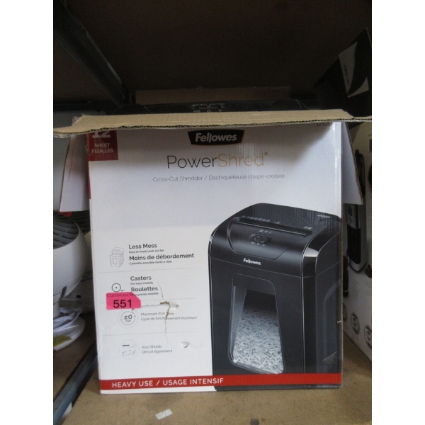 Fellowes 12 Sheet Cross-Cut Paper Shredder