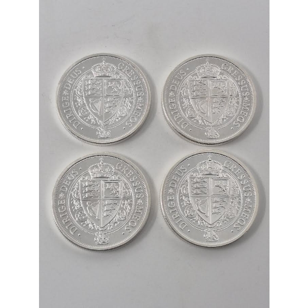 4 x 1.25 Oz .999 Silver Spade Guinea Shield Coins
