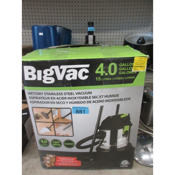 Big Vac Stainless Steel Wet/Dry Vacuum