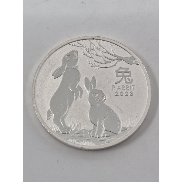 1 Oz .9999 Silver 2023 Year Of The Rabbit Coin