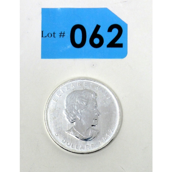 1 Oz .9999 Silver 2012 Maple Leaf Coin 