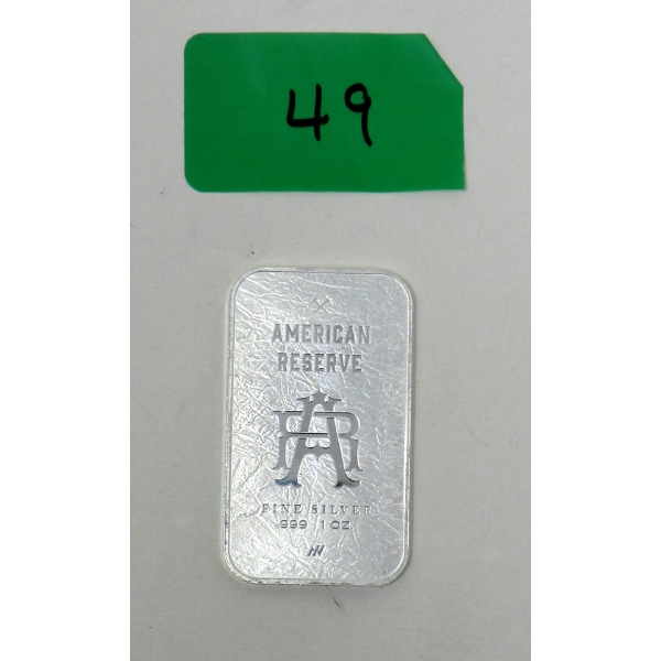 1 Oz .999 Silver American Reserve Asahi Mint Bar