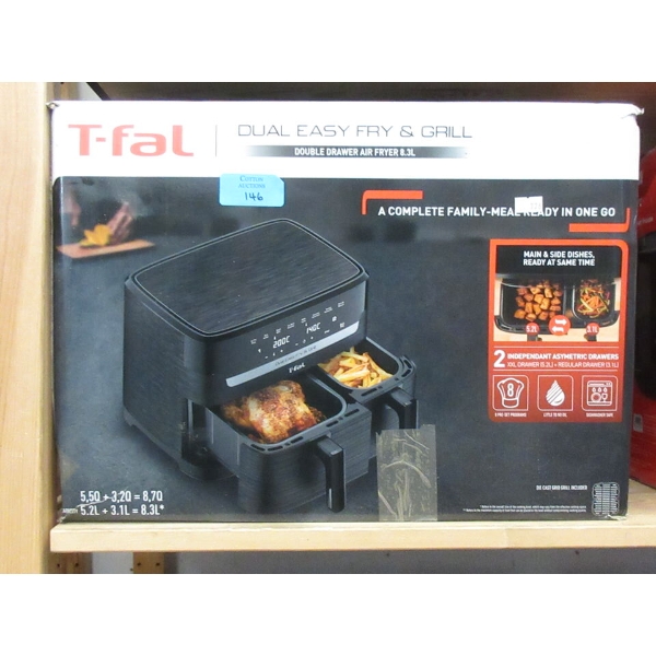 T-fal Dual Easy Fry& Grill Air Fryer - 8.3L