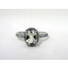 Image 2 : New 1.70 CT Green Amethyst & Diamond Solitaire Ring