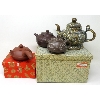 Image 1 : 1 Brass & 3 Asian Pottery Teapots