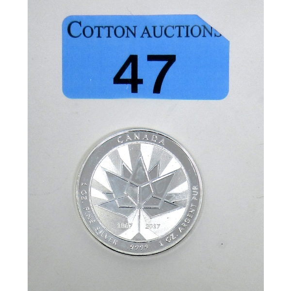1 Oz .9999 Silver 2017 150th Strong-Proud-Free Round 