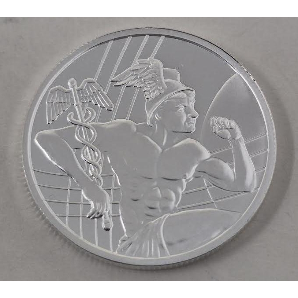 1 Oz .999 Silver Roman God Mercury Round 