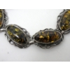 Image 2 : 8" Sterling Silver Oval Link Amber Resin Bracelet