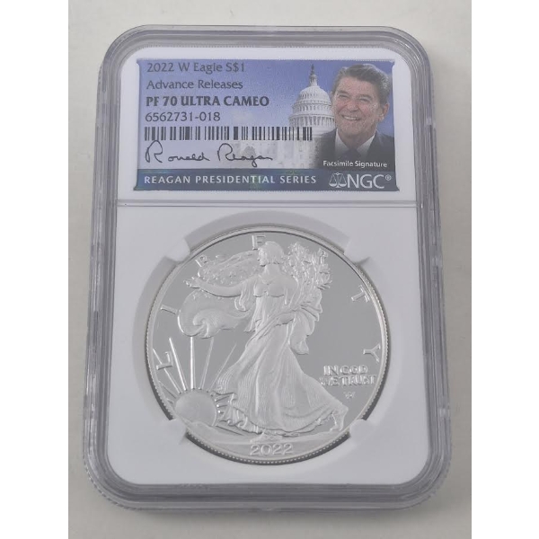 Certified/Graded PF70 1 Oz .999 Silver 2022 Walking Liberty Coin