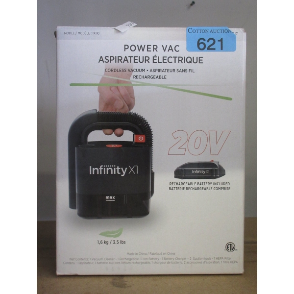 Infinity X1 Cordless 20V Vacuum in Box