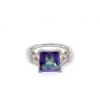Image 1 : Mystic Topaz & Diamond Sterling Silver Ring